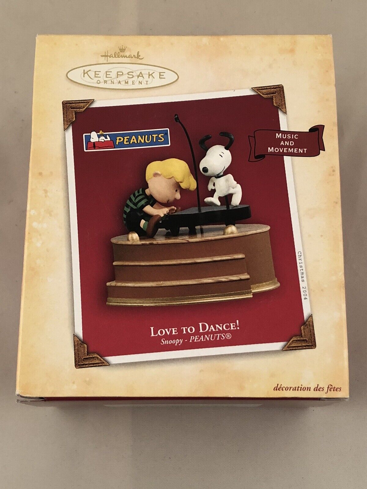 2004 Hallmark Keepsake Ornament Peanuts Love to Dance Linus and Snoopy New
