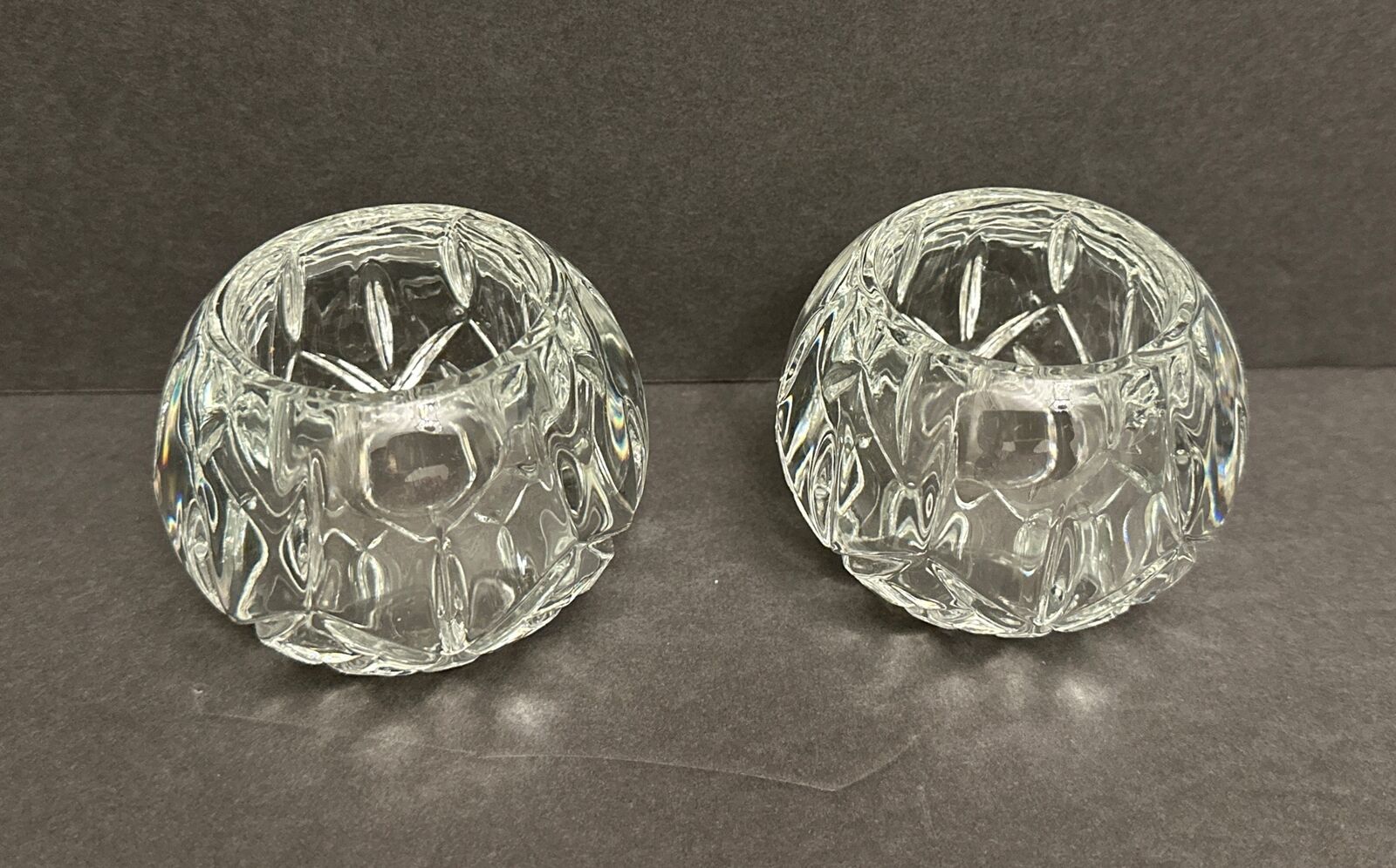Vintage Pair Homco Made in USA Heavy Crystal 2.5\