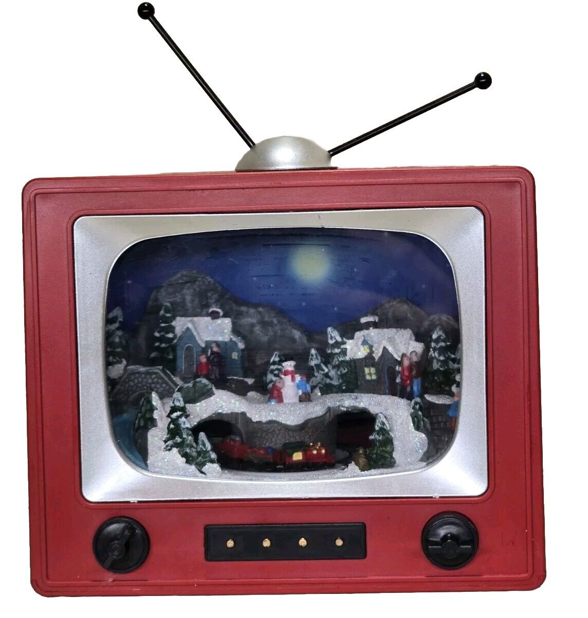 Holiday Time Christmas Animated Retro TV Television Light Rotating Musical Works