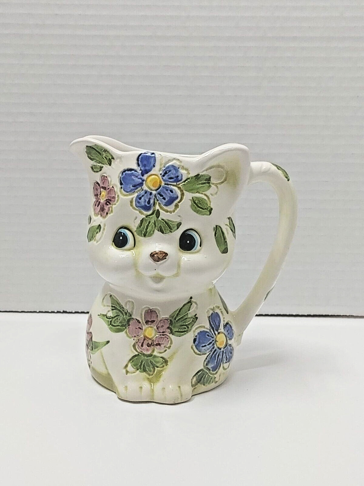 Vintage Cat Pitcher Relpo 6481 Ceramic Pitcher Collectible Handpainted