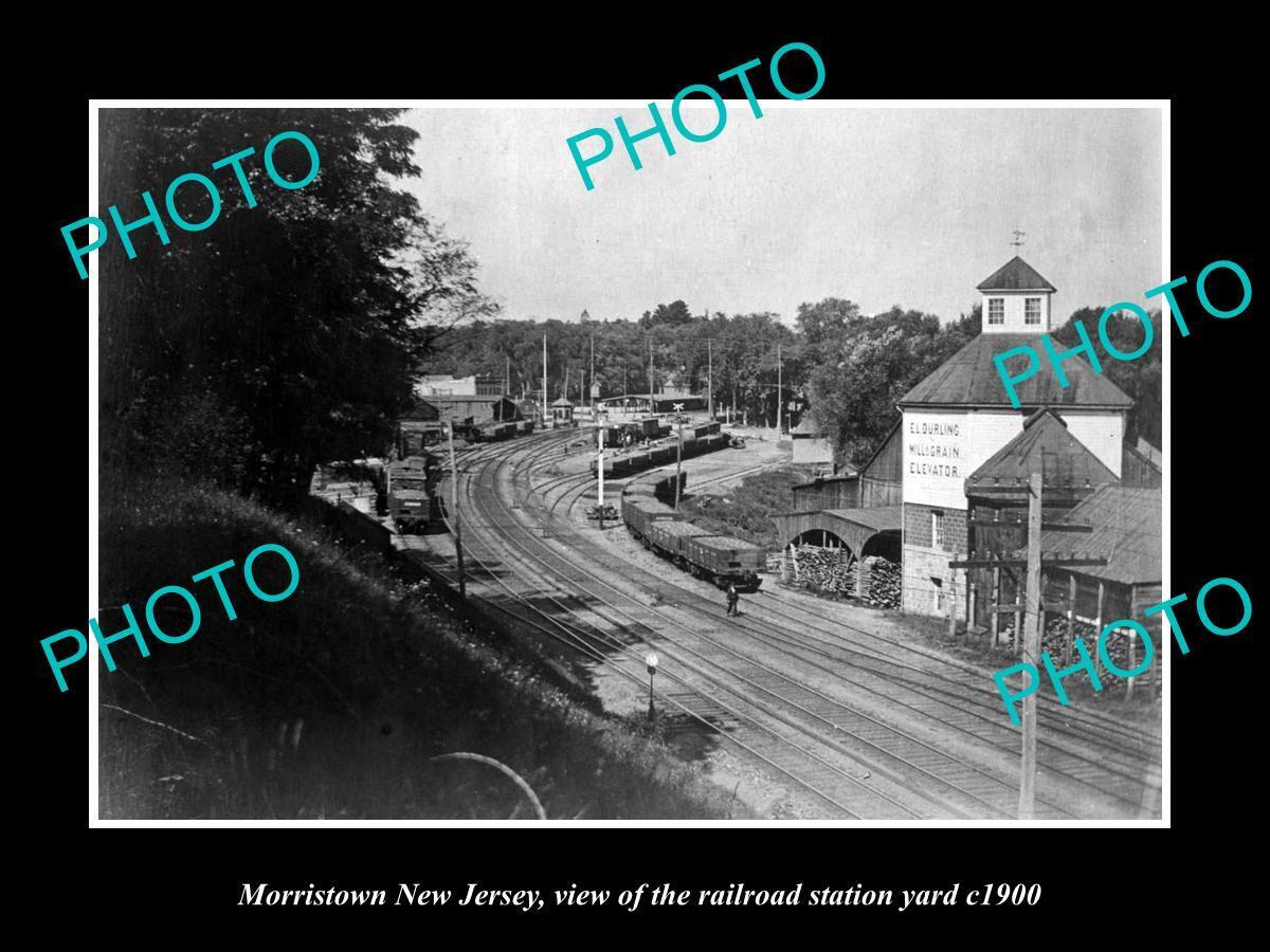 OLD POSTCARD SIZE PHOTO OF MORRISTOWN NEW JERSEY THE RAILROAD YARDS c1900