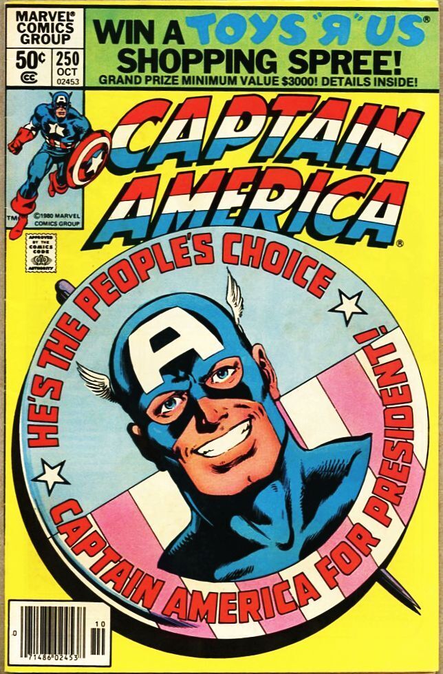 Captain America #250-1980 fn+ 6.5 Captain America for President Newsstand