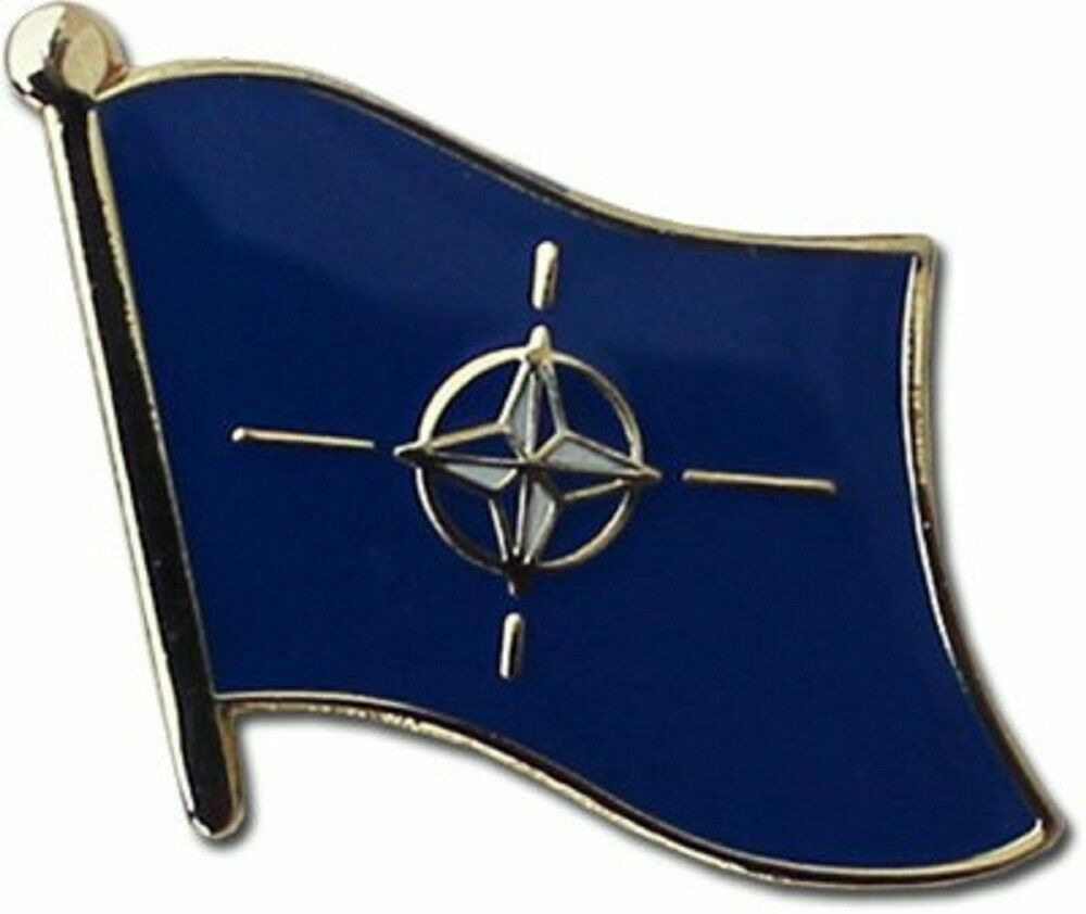 NATO North Atlantic Treaty Organization Flag Bike Motorcycle Hat Cap lapel Pin