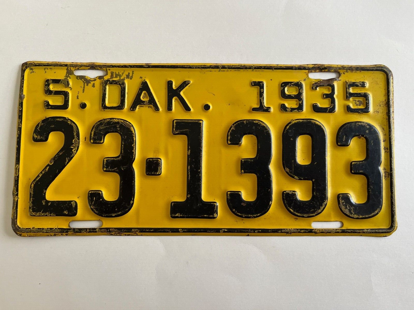 1935 South Dakota License Plate 100% All Original