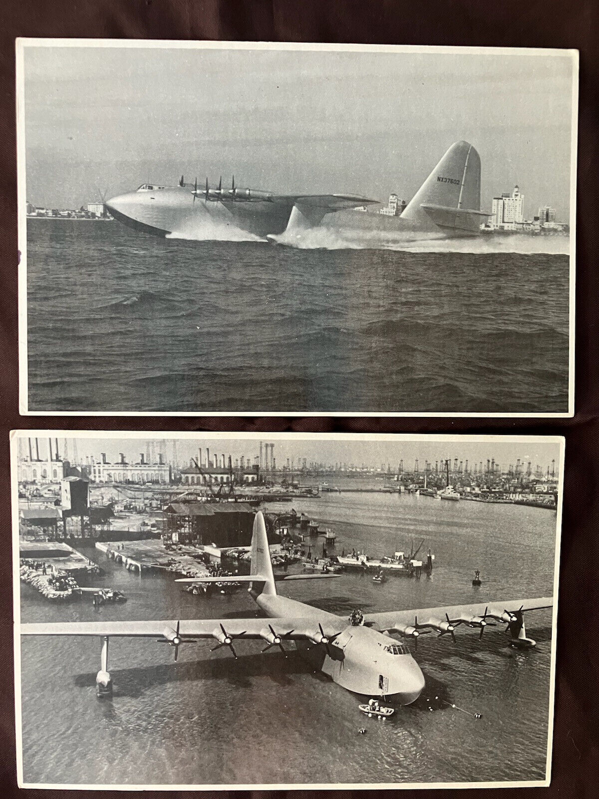 Vintage post cards aircraft airplane a howard hughies spruce goose november 1947