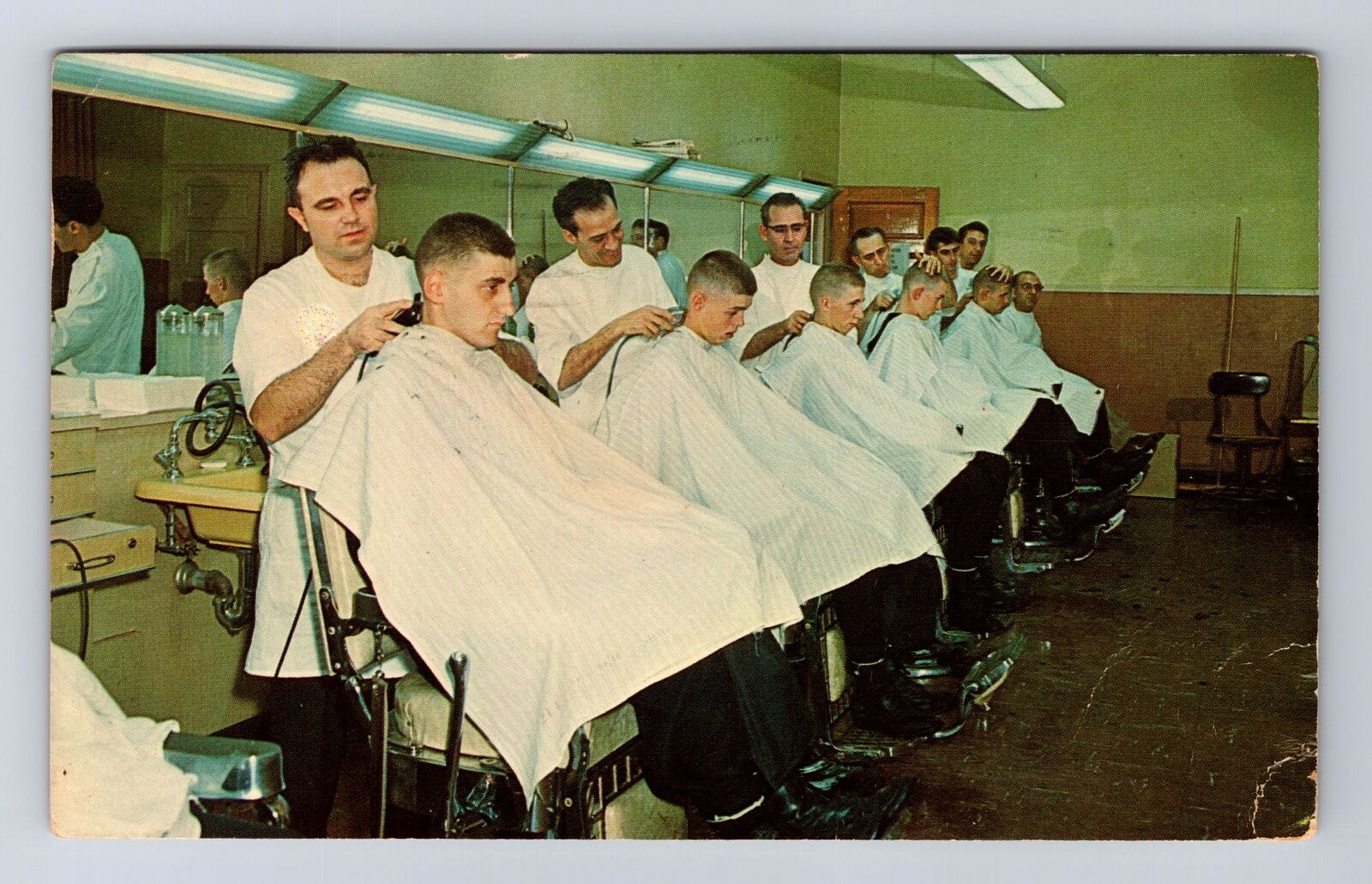 Great Lakes IL-Illinois, U.S Naval Training Center Barber Vintage c1962 Postcard
