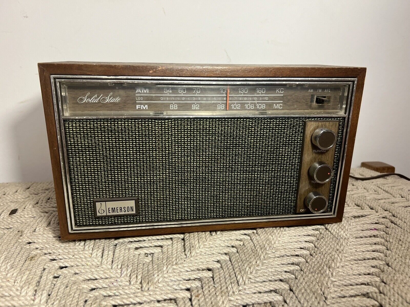 🍊Vintage 1966 Emerson FM/AM 8-Transistor Wood Tube Radio | Model 31T64 WORKS