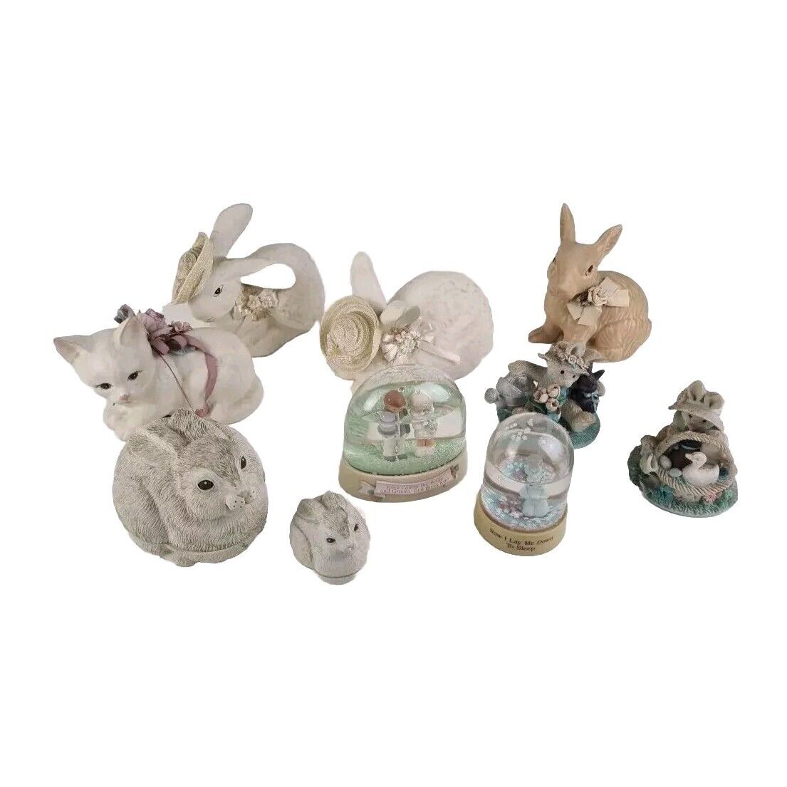 🚨 Lot 10 Vintage Enesco Cream and Cocoa Some Bunny Loves You + Figurines   