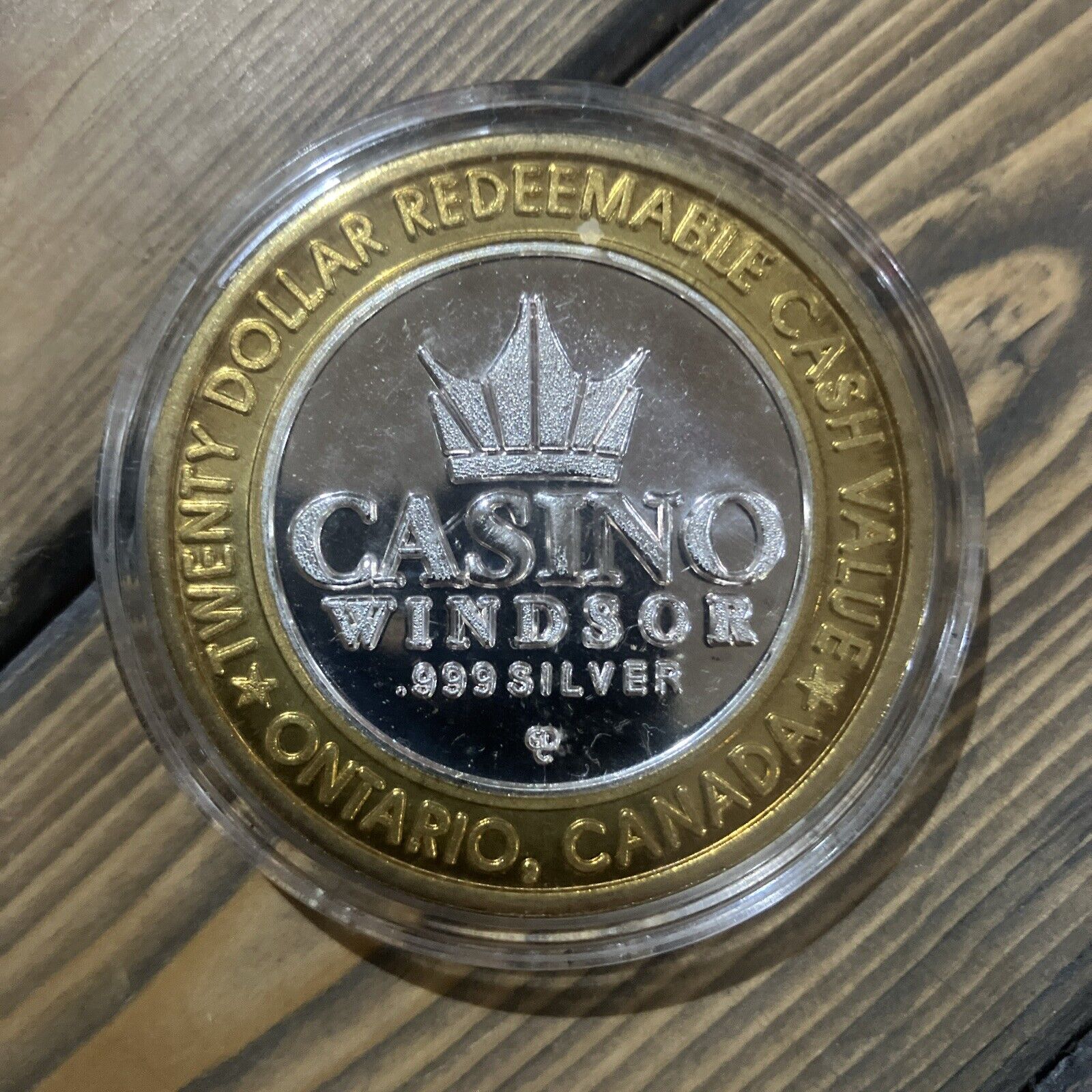 $20 Casino Windsor Detroit Grand Prix .999 Fine Silver Casino Token