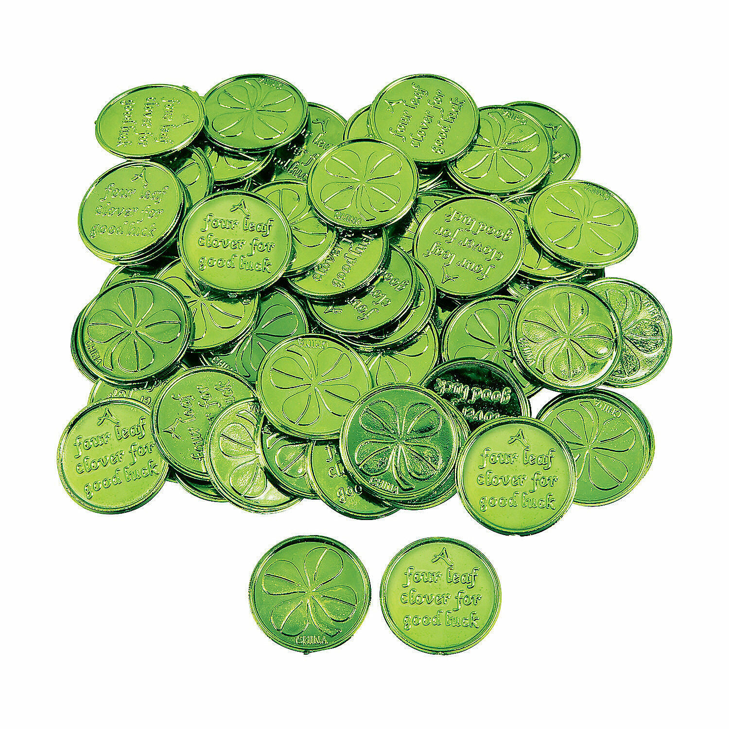 Four-Leaf Clover Good Luck Coins, Toys, 144 Pieces