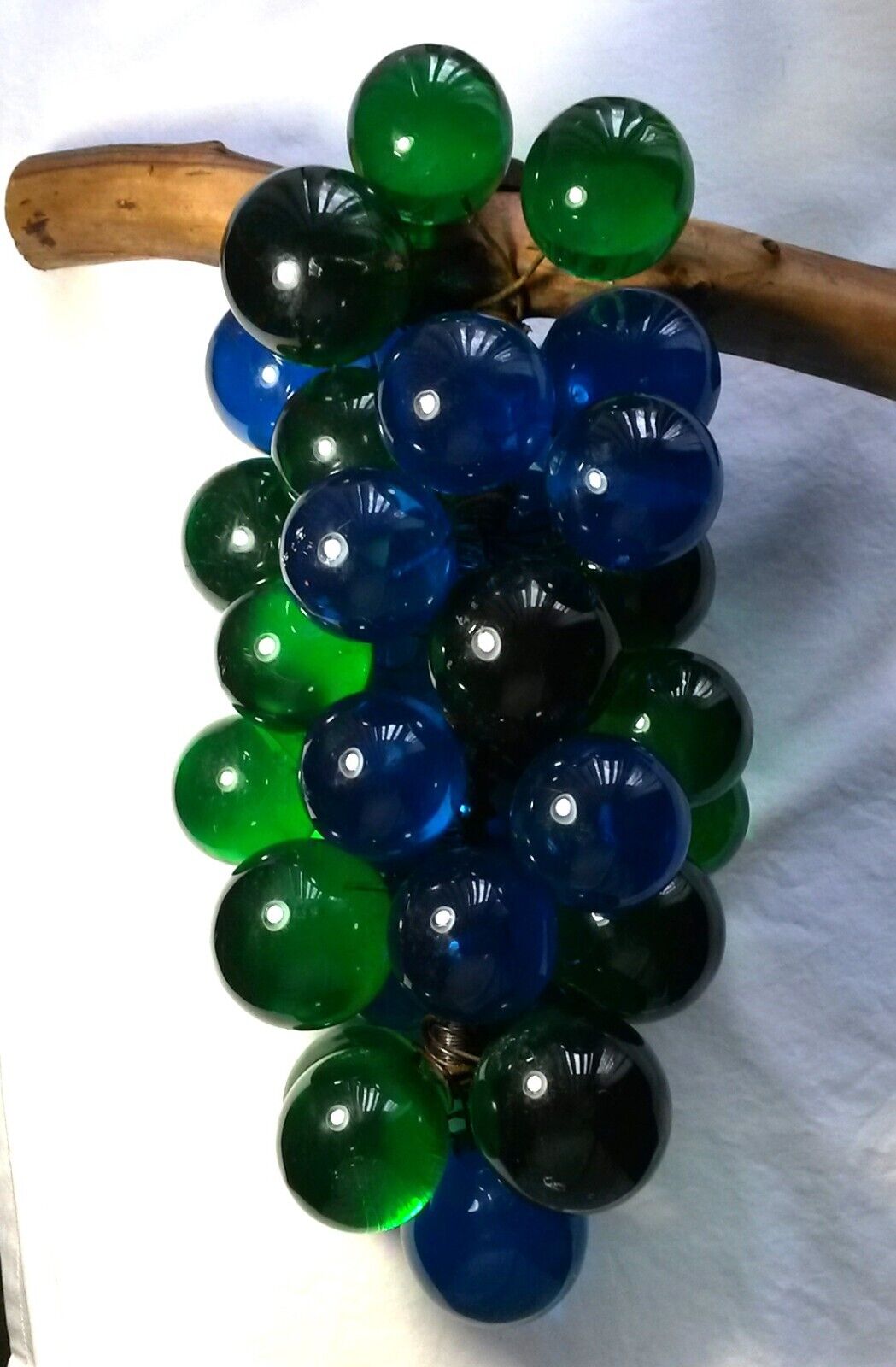 Vintage Blue & Green Large Lucite Grape Cluster 13\