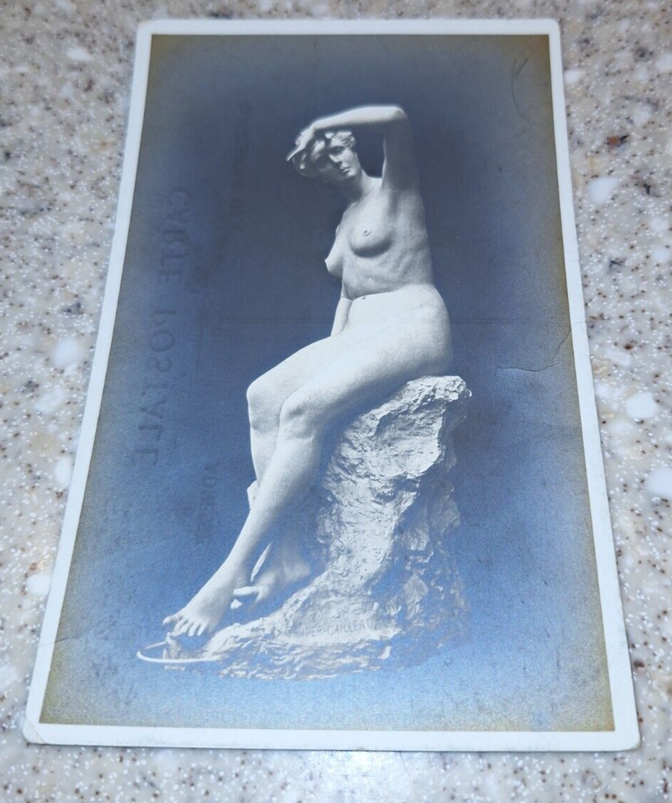 Nude Nymph by Gruyer-Caillaux  Postcard. Salon 1905.