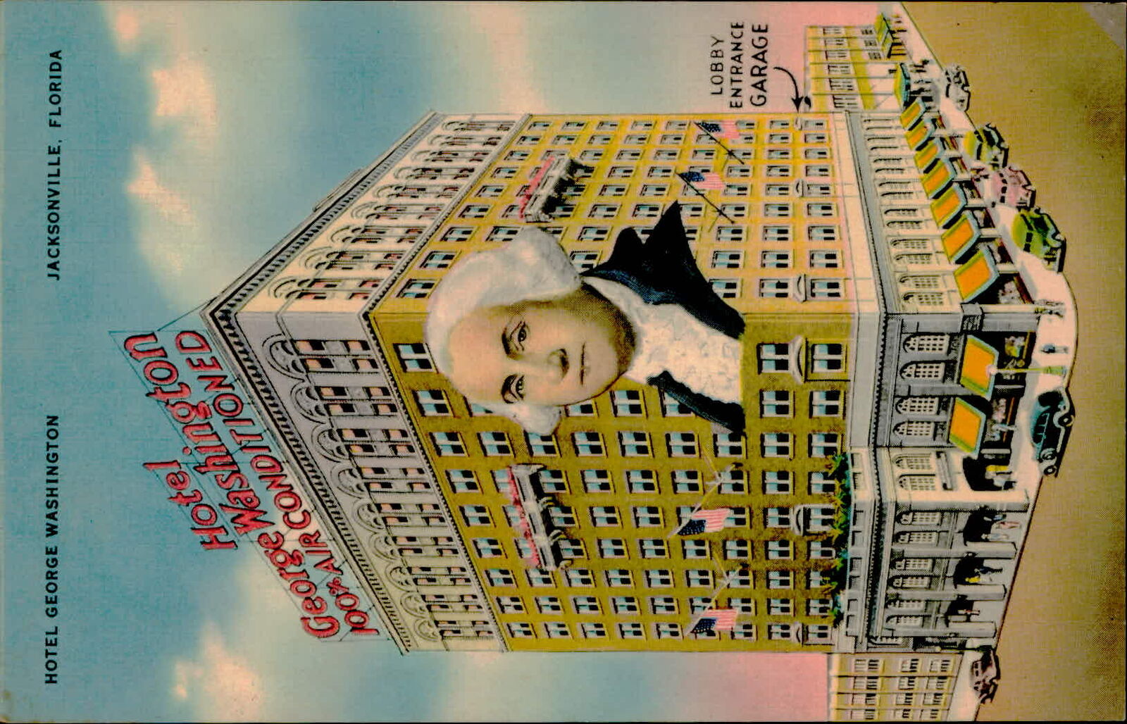 Postcard: HOTEL GEORGE WASHINGTON JACKSONVILLE, FLORIDA Hotel George W