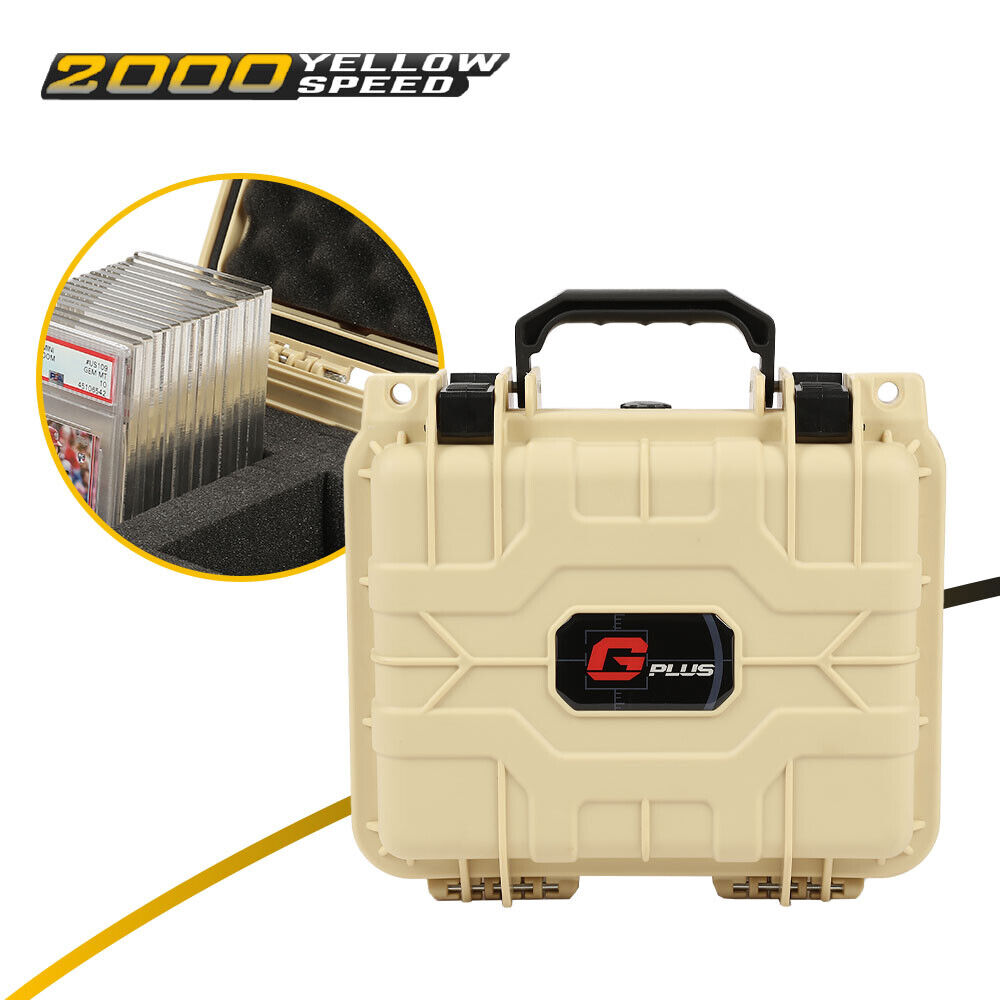 Beige 50ct Graded Card Storage Box Travel Waterproof Case Slab Holder&Protector