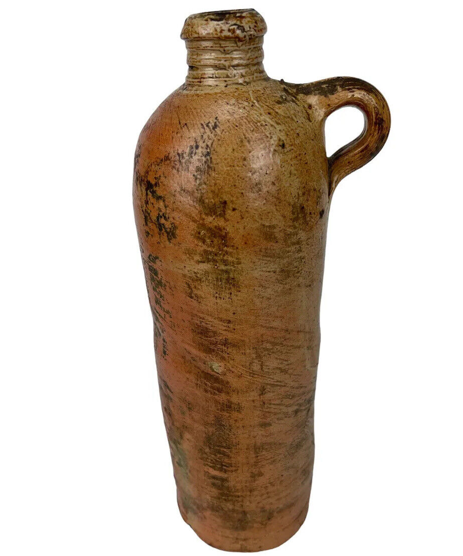ANTIQUE 1800’s J. Friedrich  Mineral Water Stoneware Bottle Germany #12 Pottery