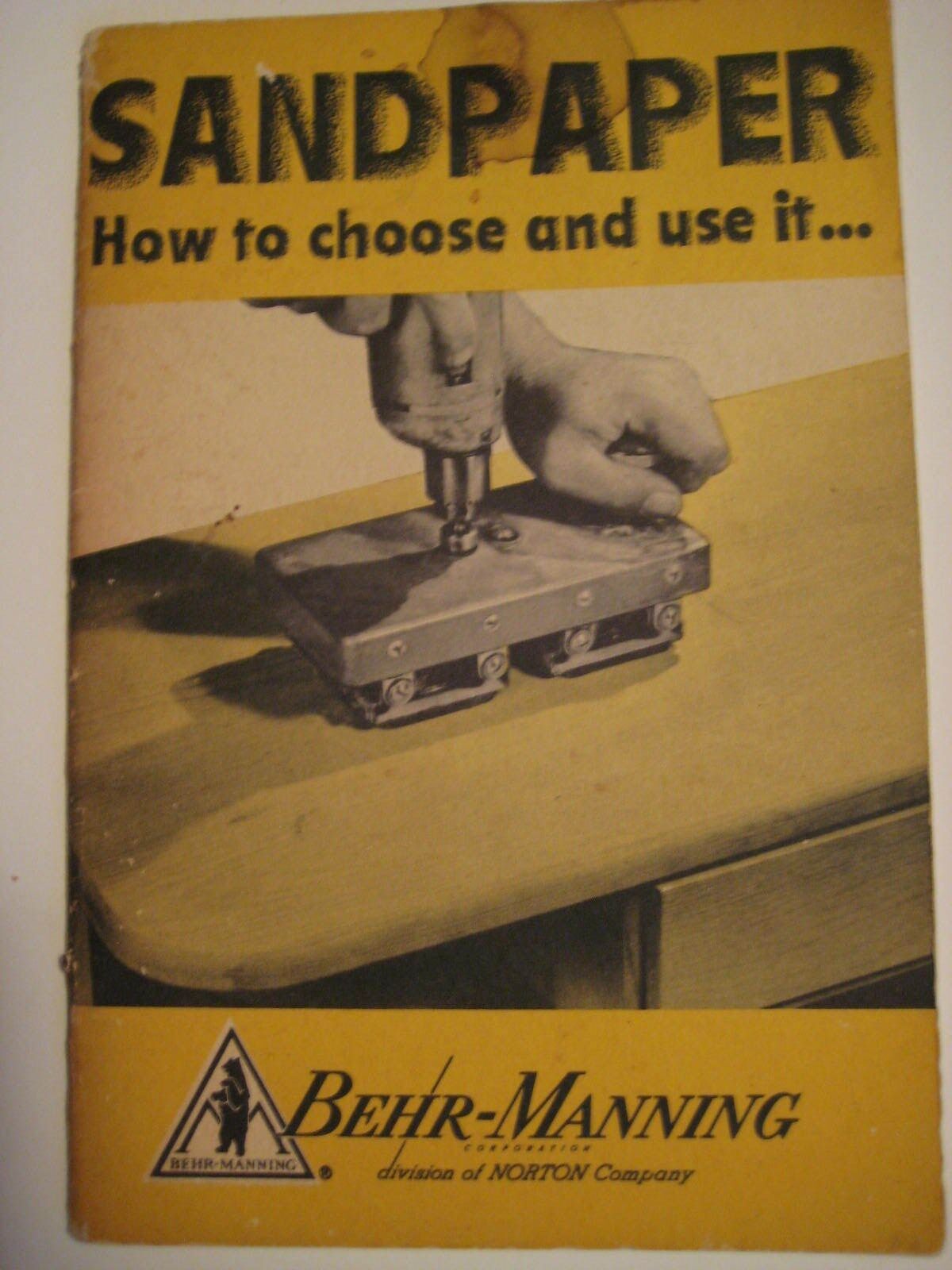 Vintage 1954 Original BEHR MANNING SANDPAPER How to Choose and Use It 32 pgs