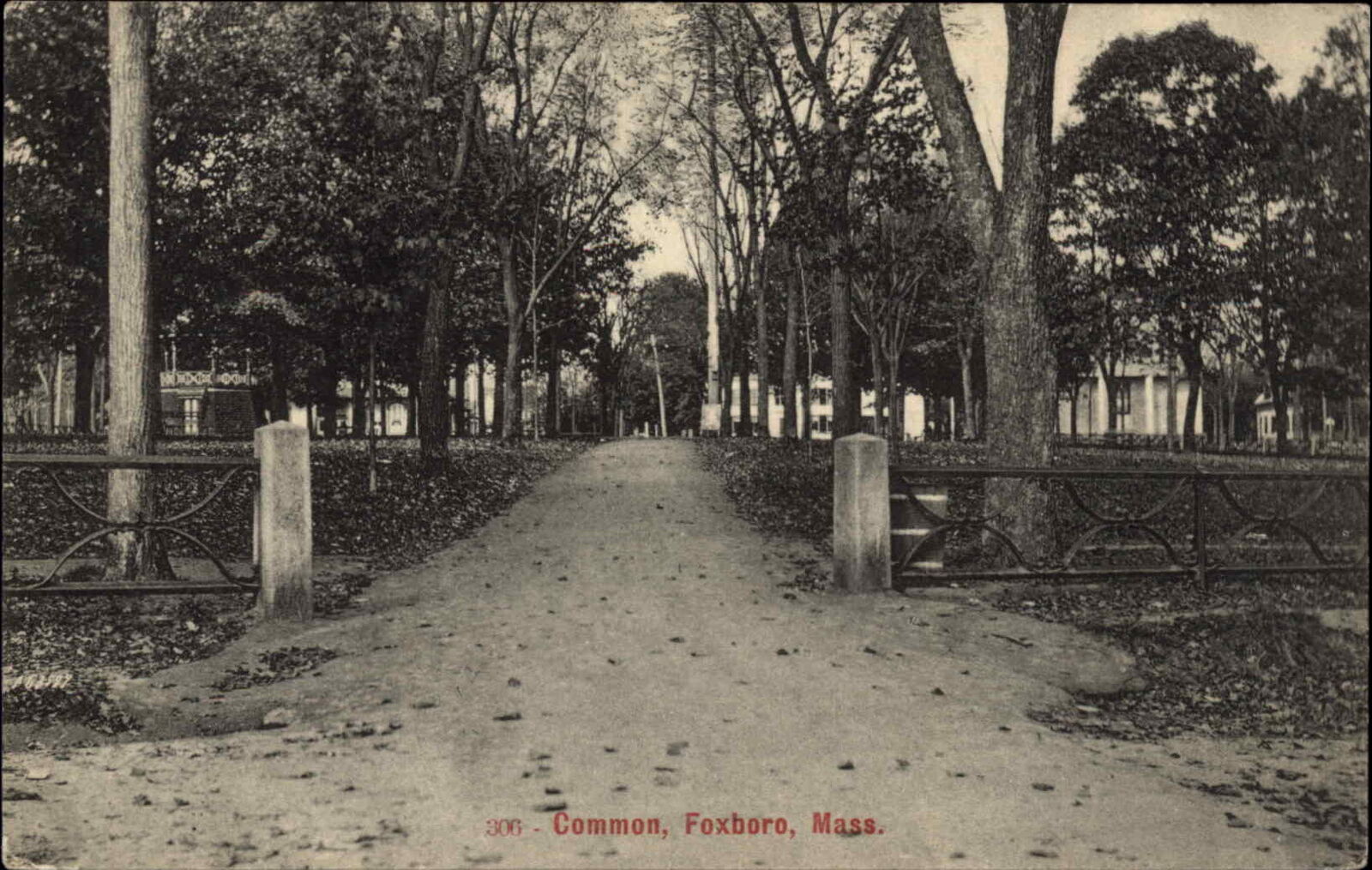 Foxboro Massachusetts MA Town Common c1910 Vintage Postcard