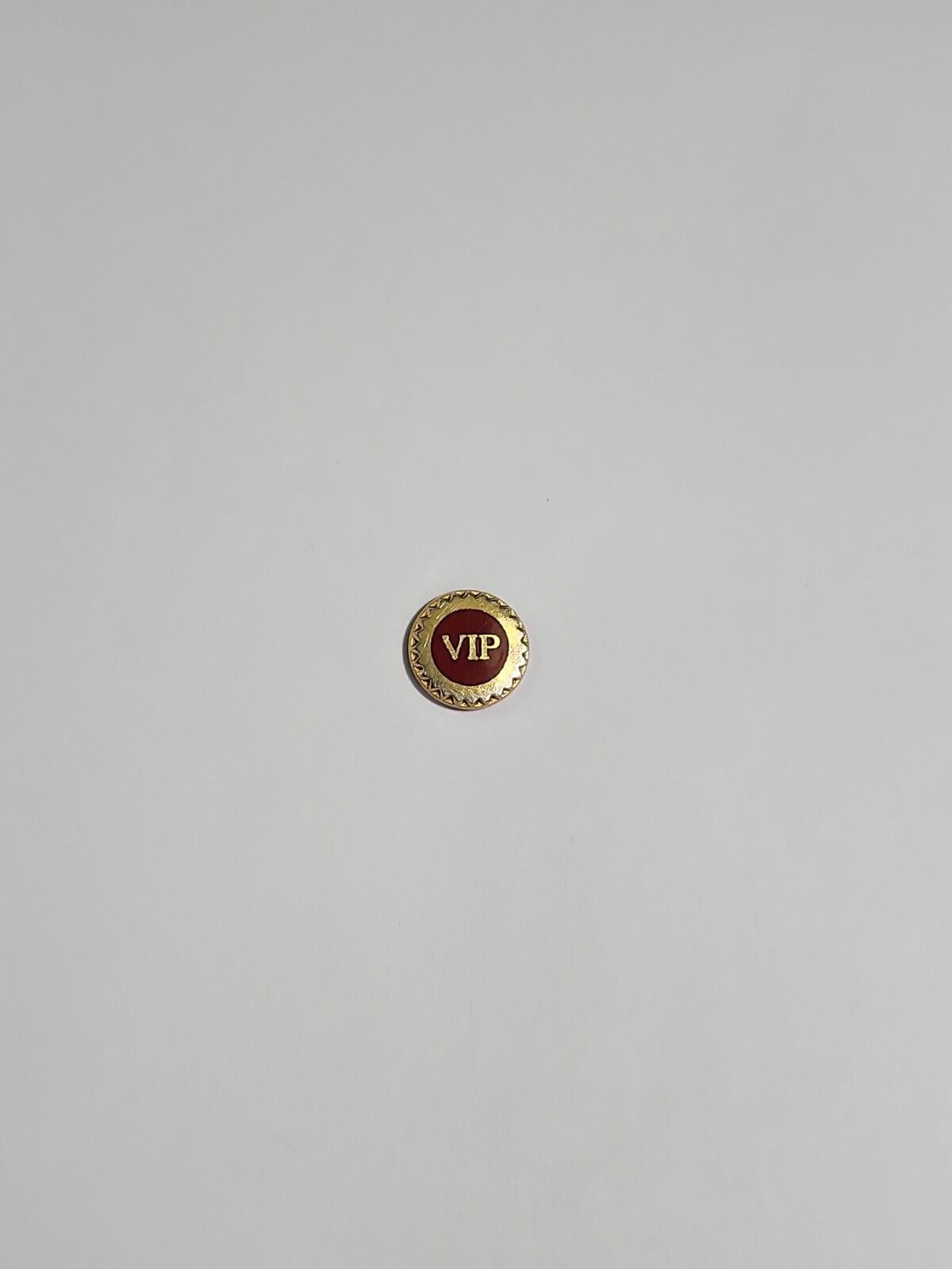 VIP Tie Tack Pin Very Small Maroon & Gold Color Metal Very Important Person