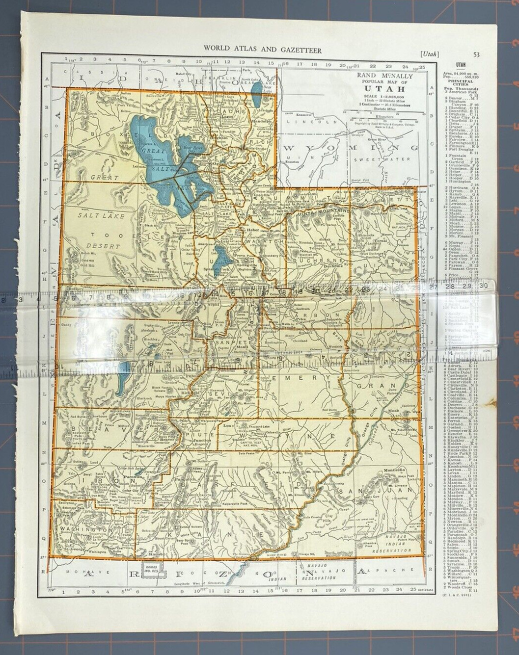 1940\'s Utah atlas Map Vintage