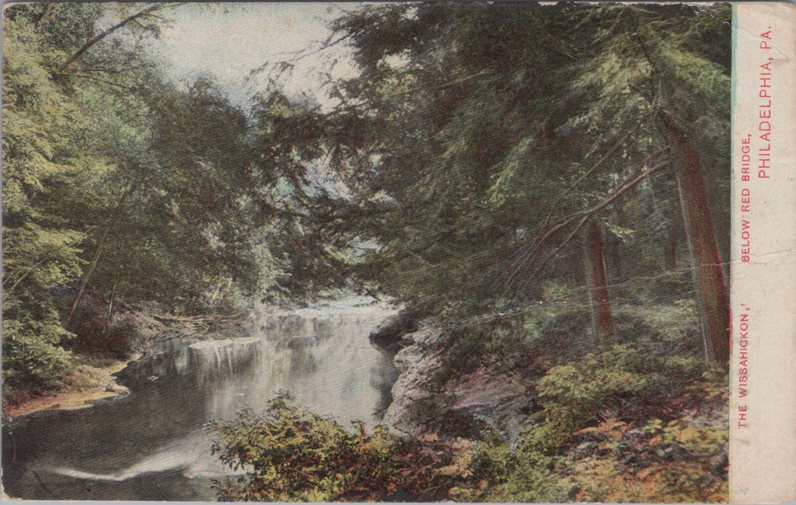 Wissahickon River Below Red Bridge Philadelphia Pennsylvania 1909 PM Postcard