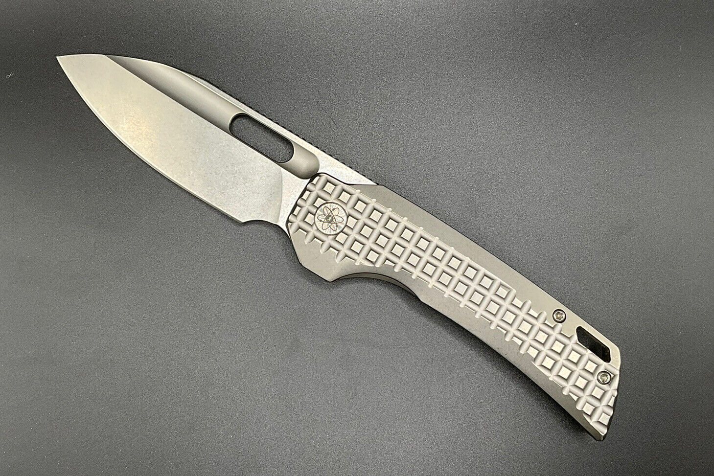 Emp Edc Nymble X Satin 20CV Textured Fragged Titanium Knife