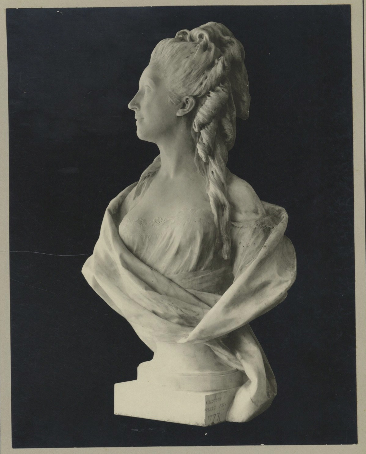 France, Madame Paul Girardot de Vermenoux (Jean-Antoine Houdon artist) Vintage 