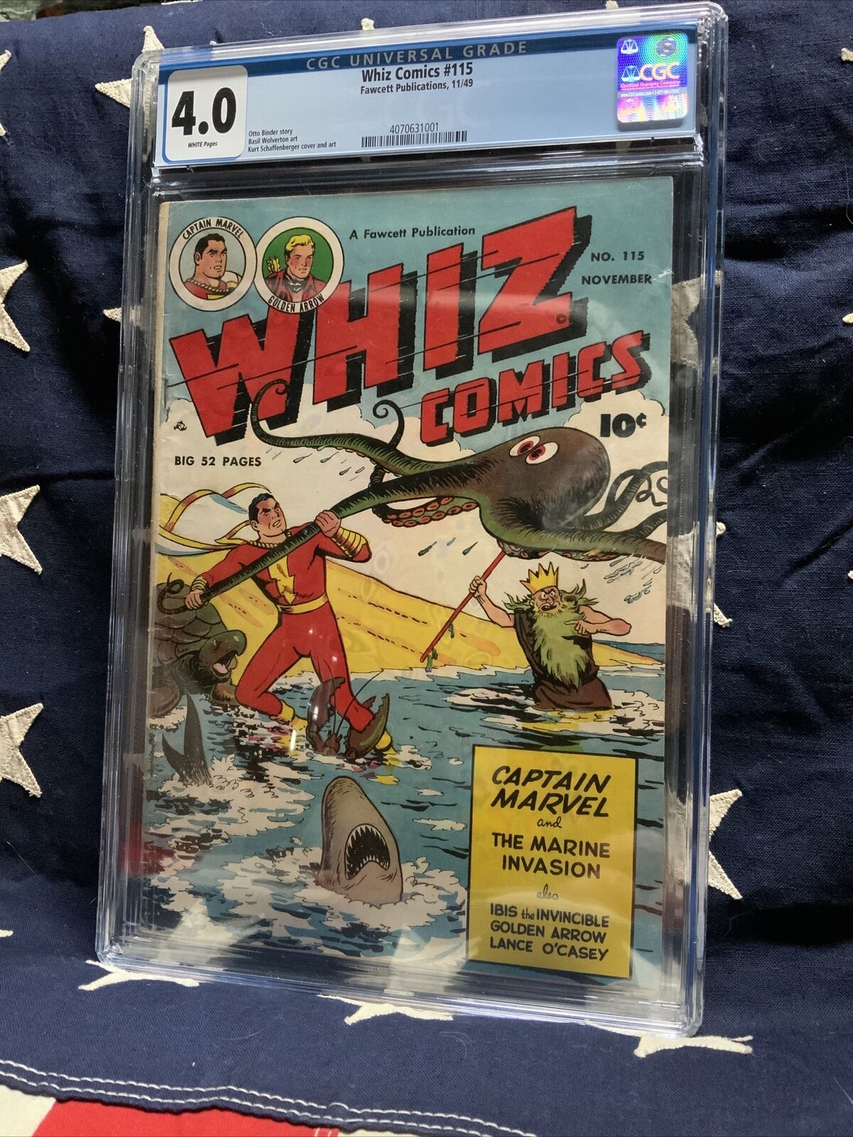 Whiz Comics 115. Captain Marvel. 1949. Very Low Graded Population. 4.0🔥🔥🔥