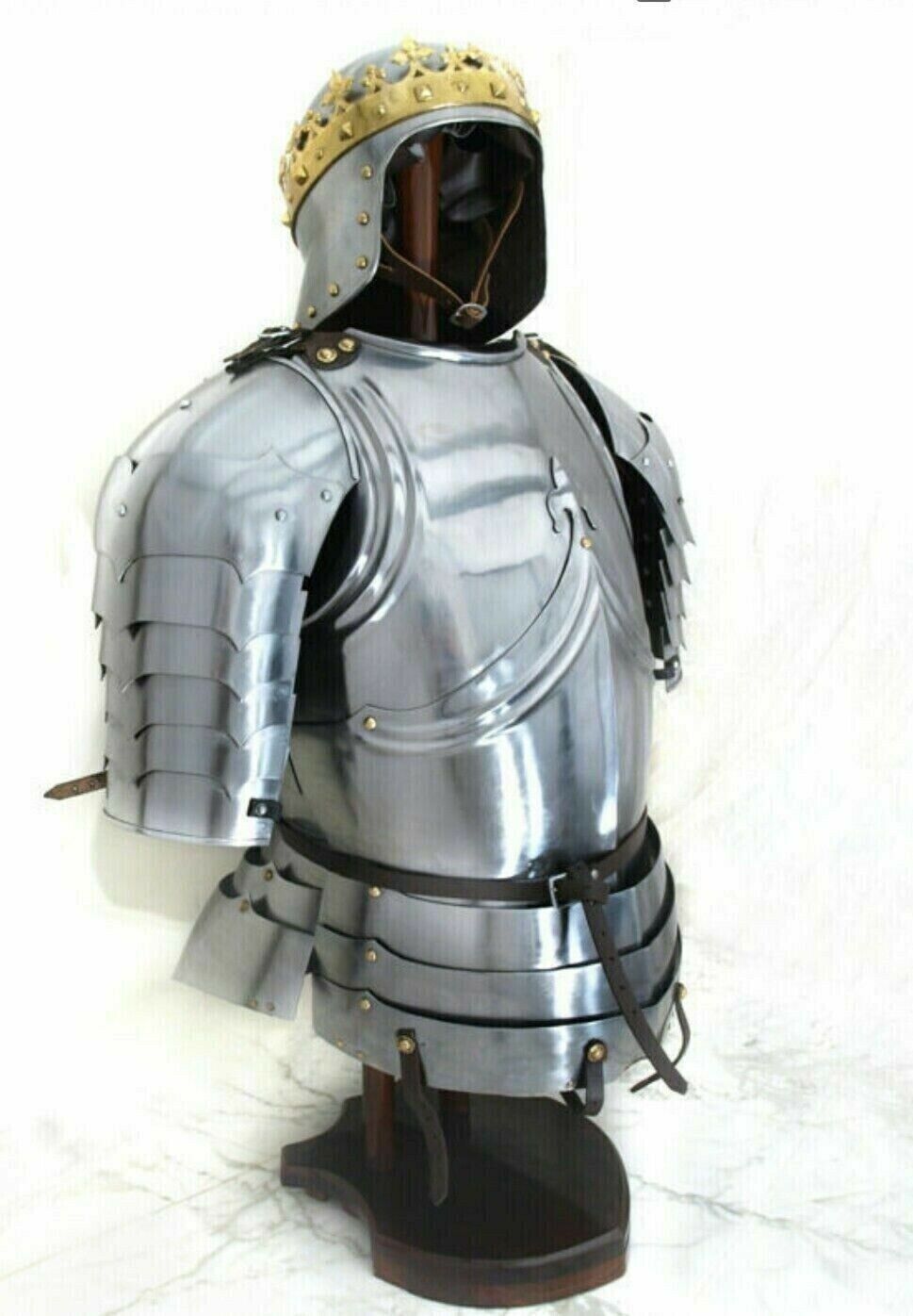 X-Mas Medieval Fully Wearable Gothic Suit Of Armor Knight Costume Cuirass gift