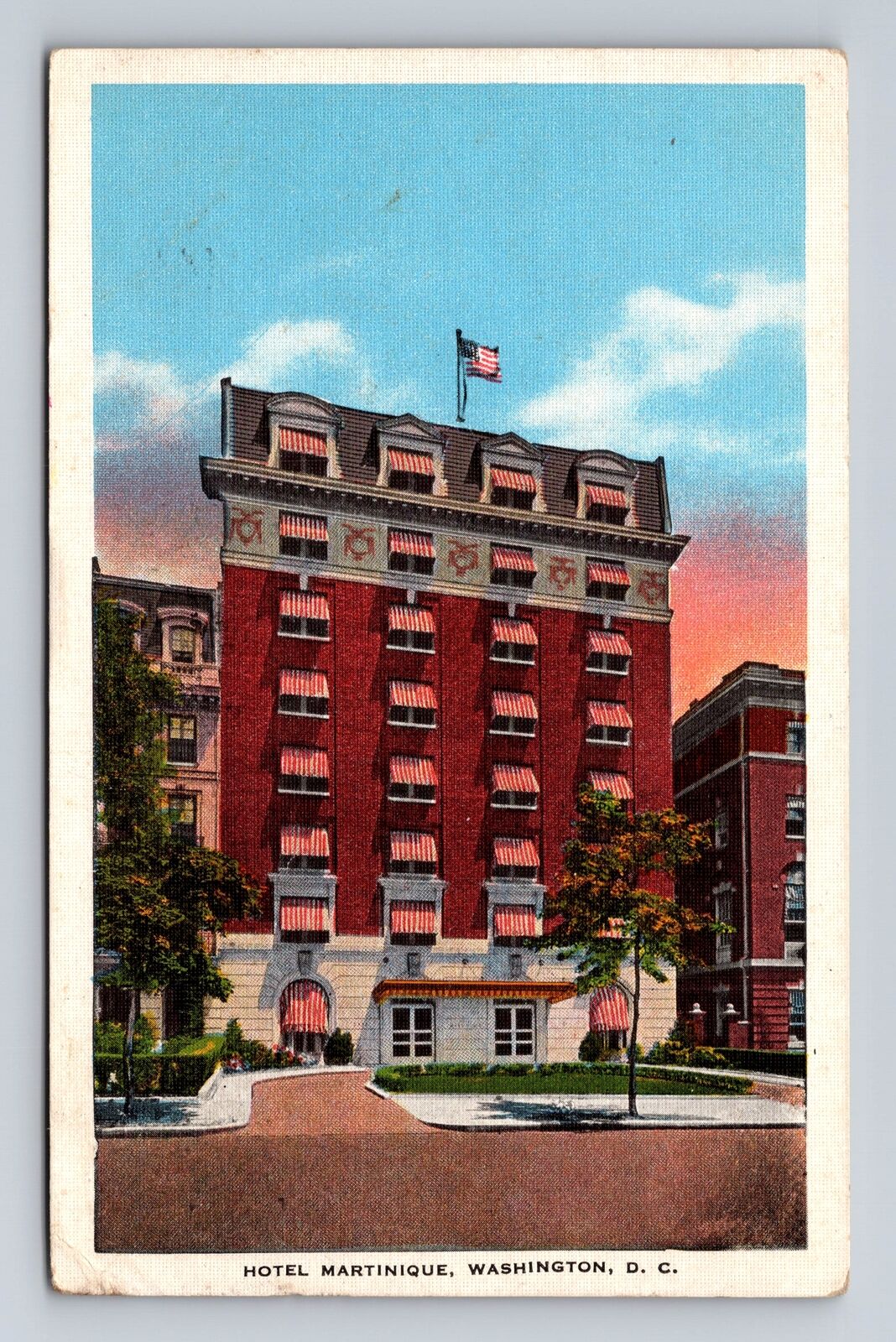 Washington DC, Hotel Martinique, Advertising, Antique, Vintage c1942 Postcard