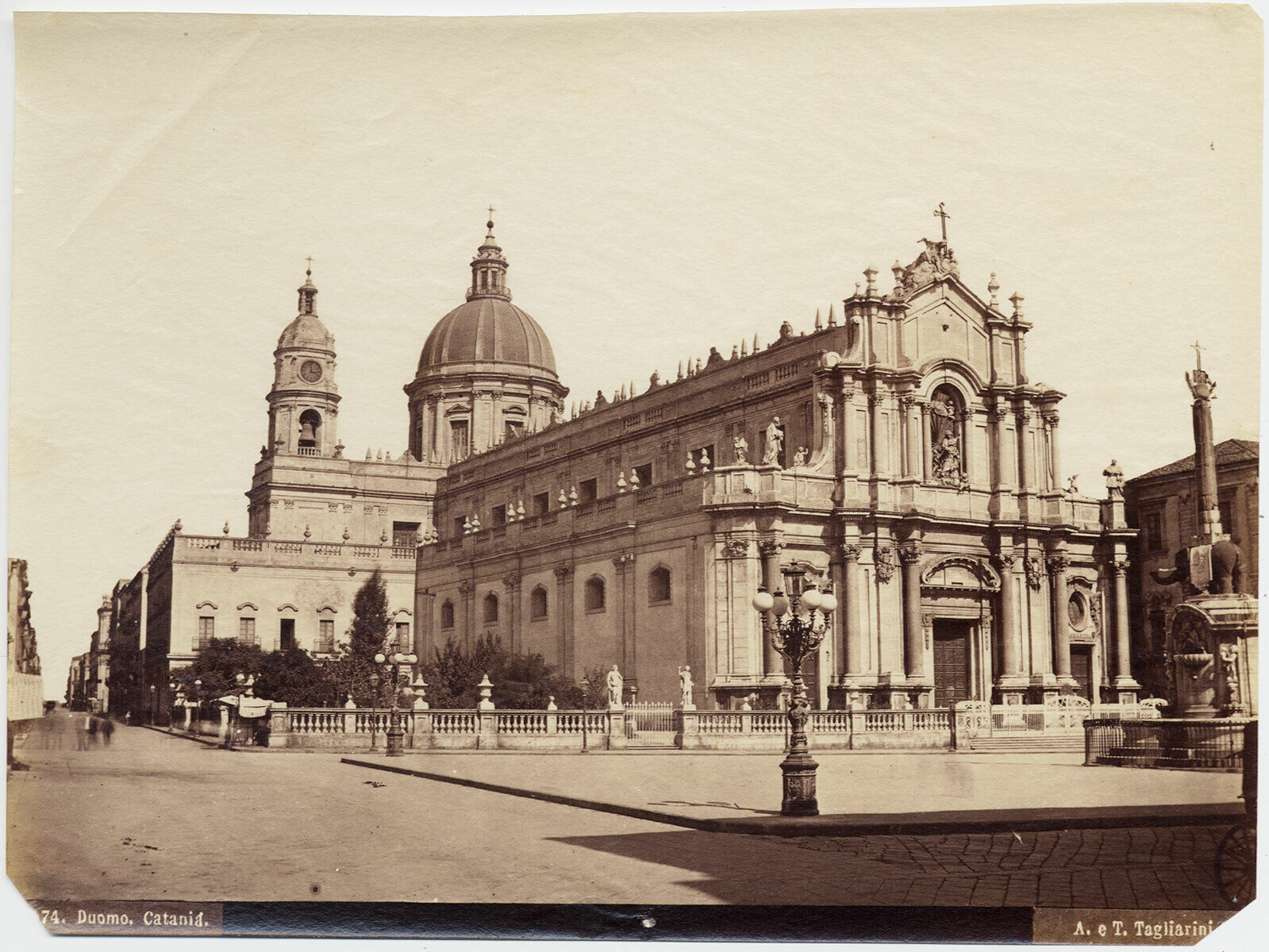 Catania Sicily Cathedral Original albumen photo Tagliarini Brothers 1870c L791