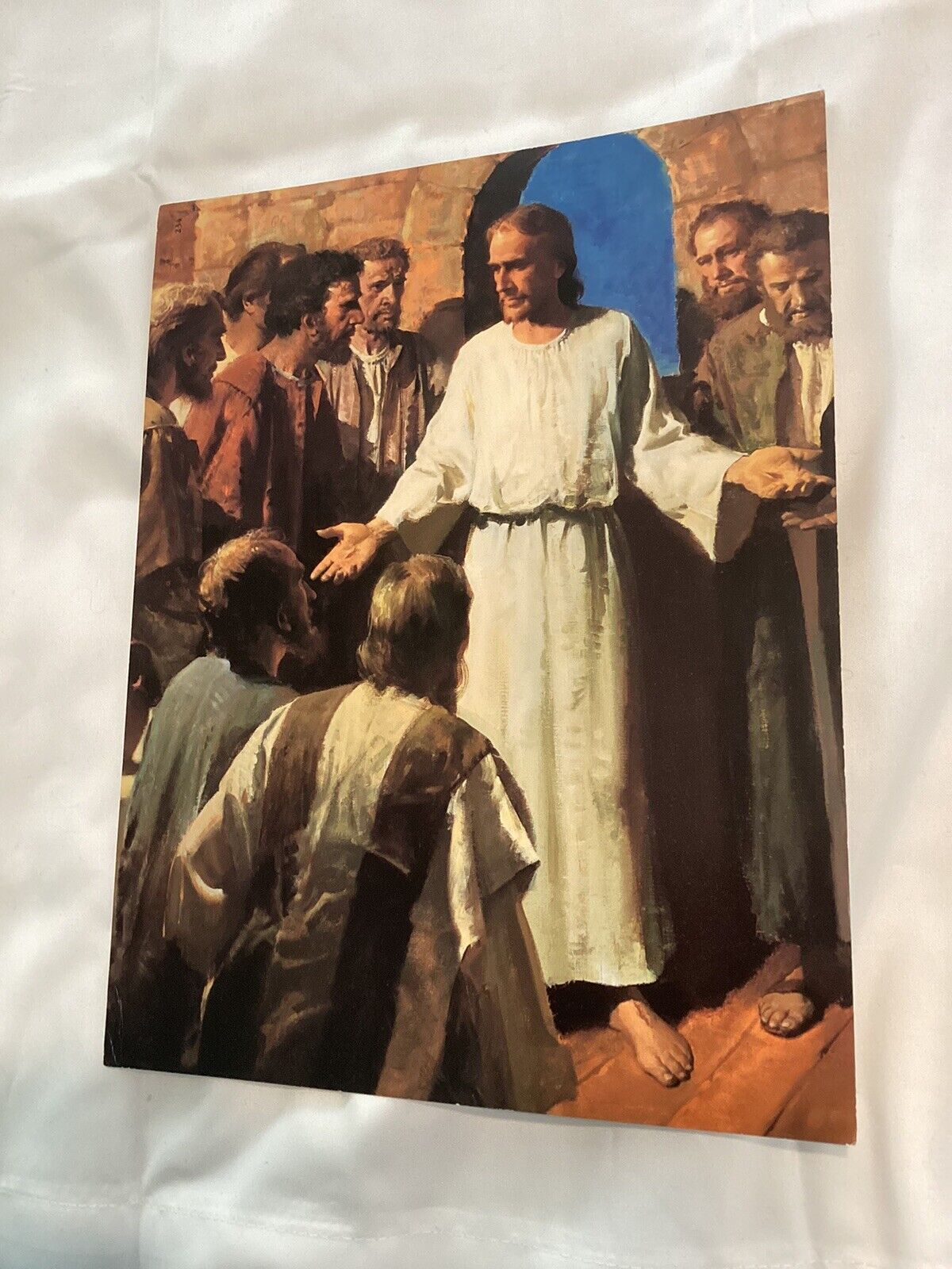 LDS Media Art Mormon 8.5x11in Jesus Shows His Wounds Resurrection With Disciples