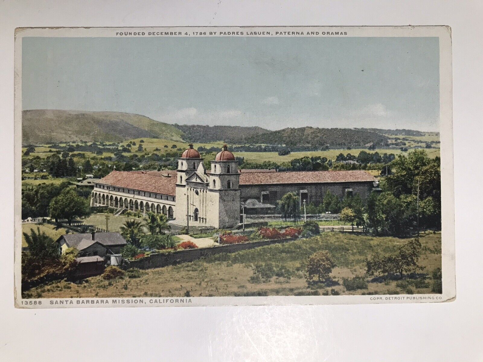 Vintage 1930 Santa Barbara Mission California Postcard