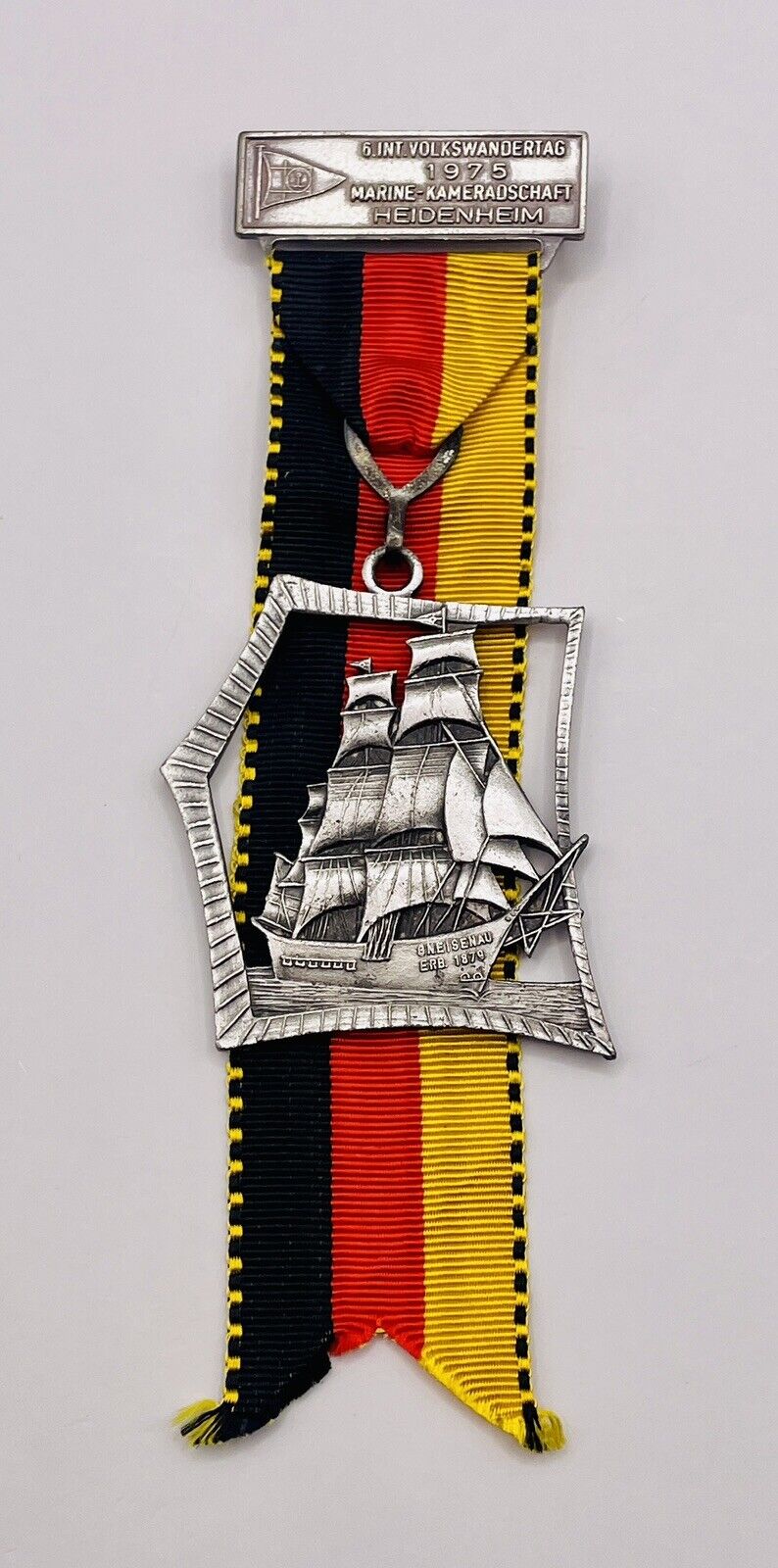 1975 German Hiking Medal 6 Int Volkswandertag Marine Kameradschaft Heidenheim