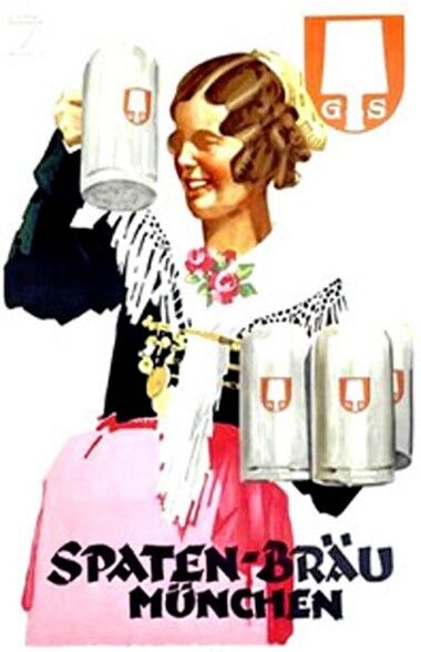 Nice Vintage German Beer Poster \