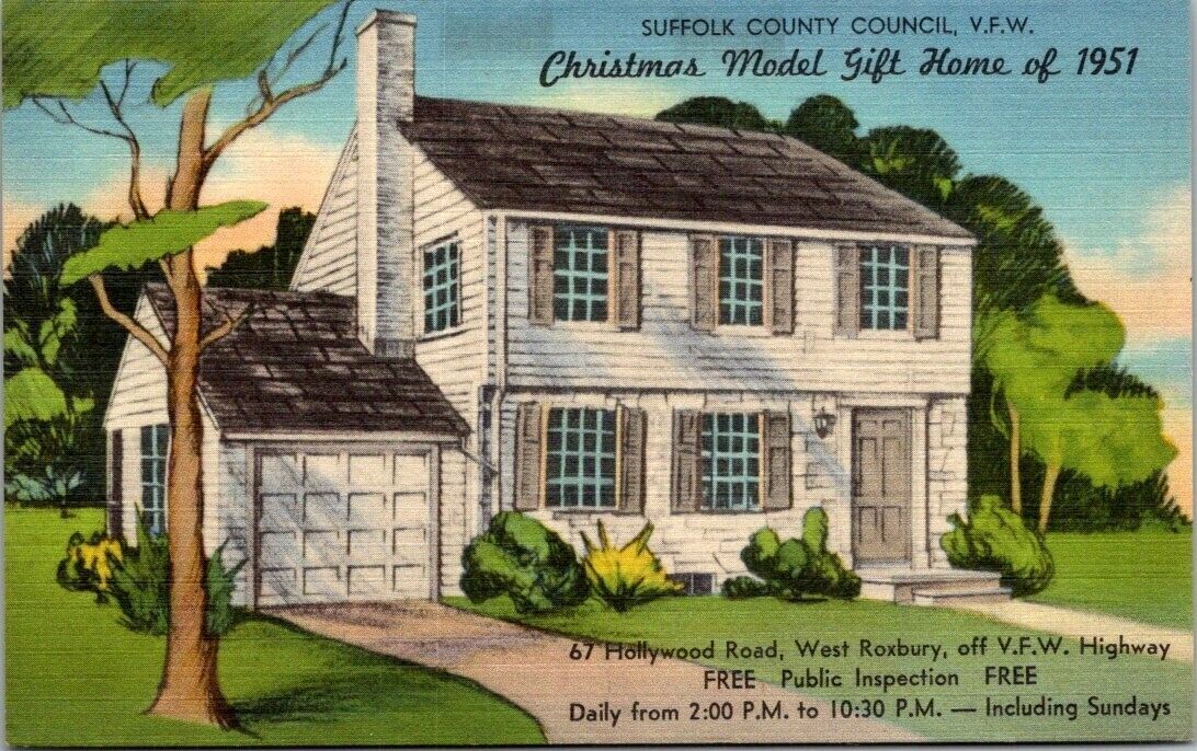 Vintage Boston Massachusetts Ma Postcard - VFW - Christmas Gift Home 1951