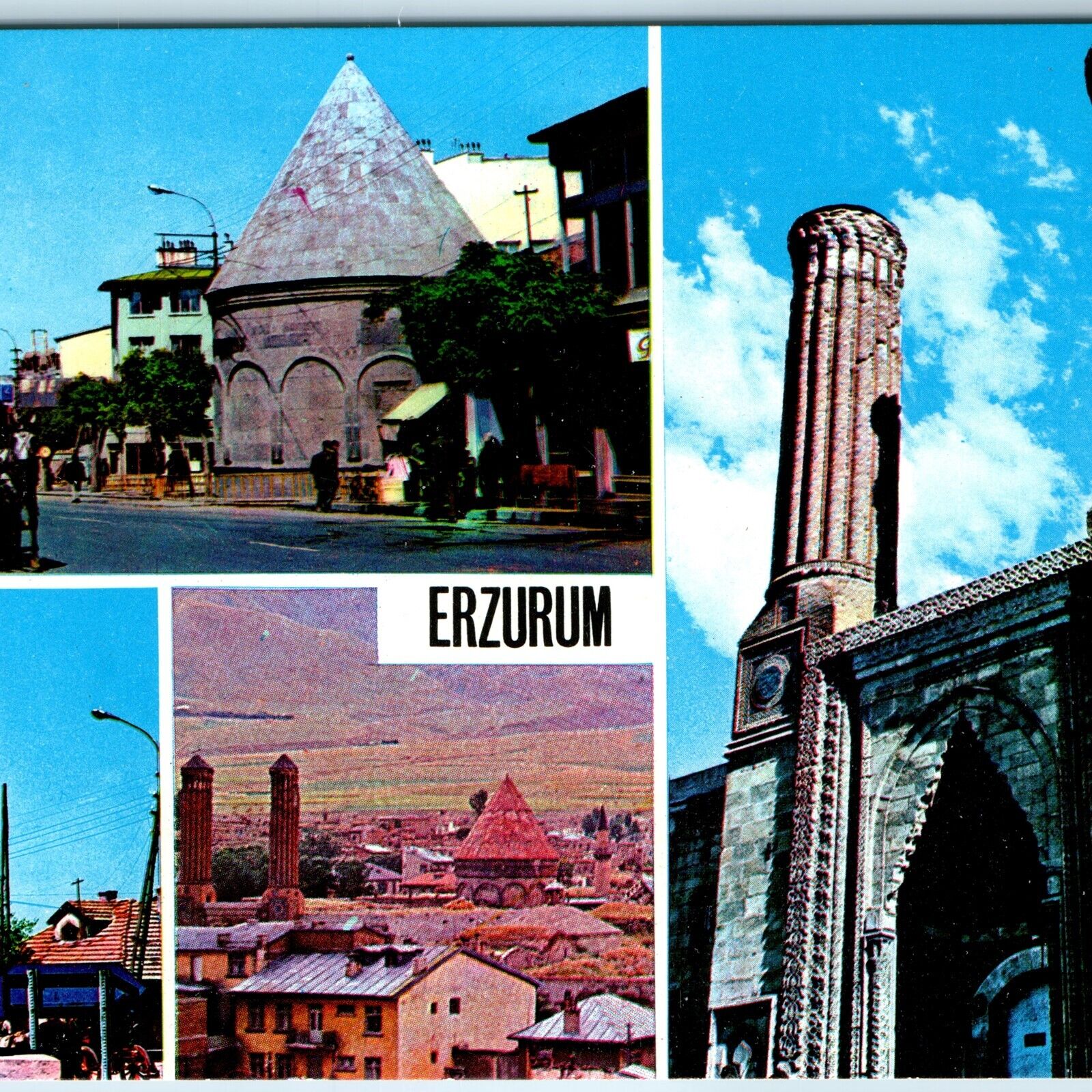 c1960s Erzurum, Turkey Greetings Multi View Ancient Ruins Monument Large PC A255