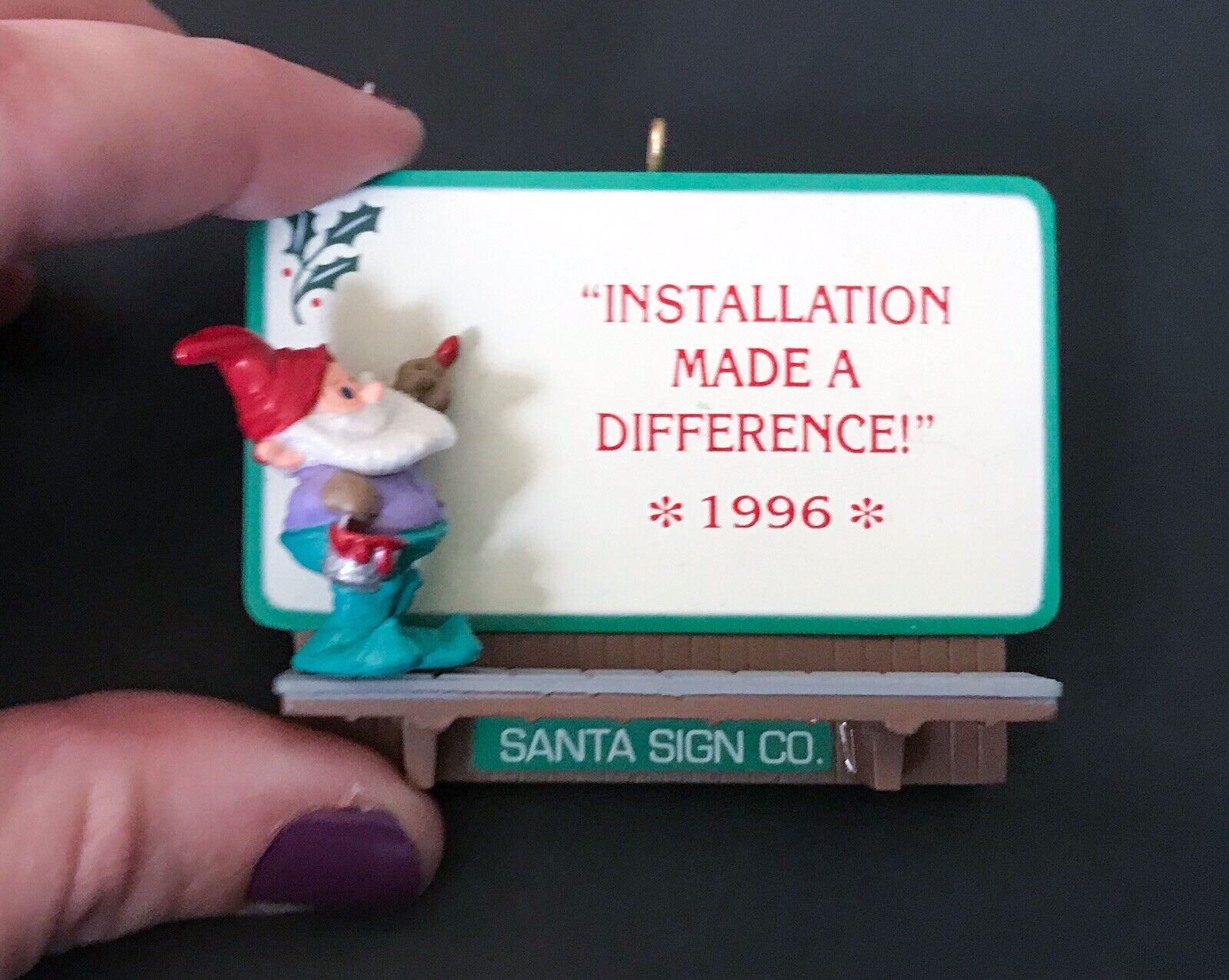 Vintage Hallmark Santa Sign Co Christmas Ornament Installation Made A Difference