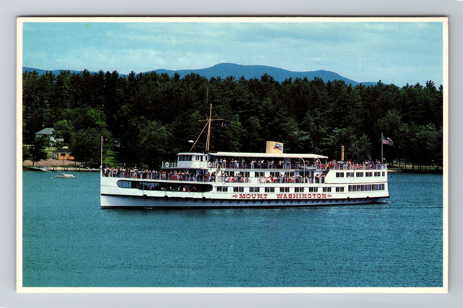 Lake Winnipesaukee NH-New Hampshire, Mt Washington, Antique Vintage Postcard