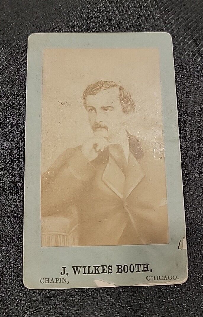 John Wilkes Booth CDV Carte de Visite Rare Large Image Green 1860s Business Card