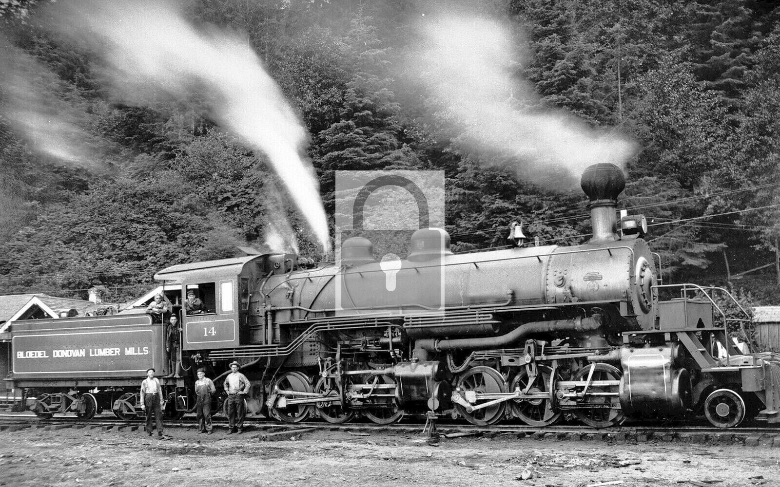 Bloedel Donovan Lumber Mills Railroad Train Sekiu Washington WA Reprint Postcard