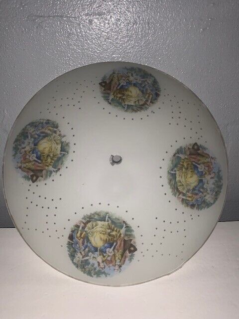 Vintage Mid Century Love Story Couples Glass Flush Mount Ceiling Light Shade