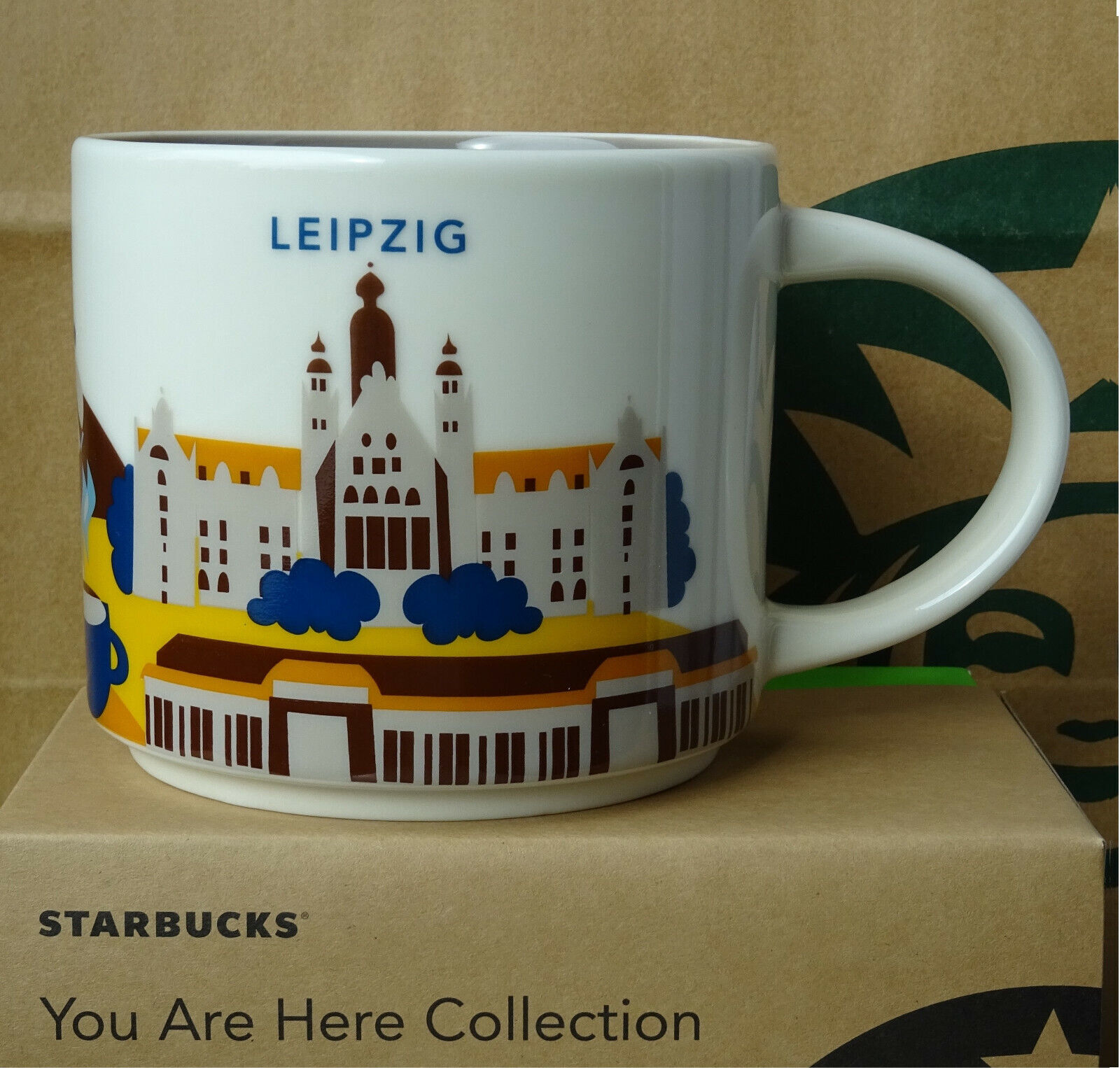 Starbucks City Mug Cup You are here Series YAH Leipzig Germany 14oz NEW