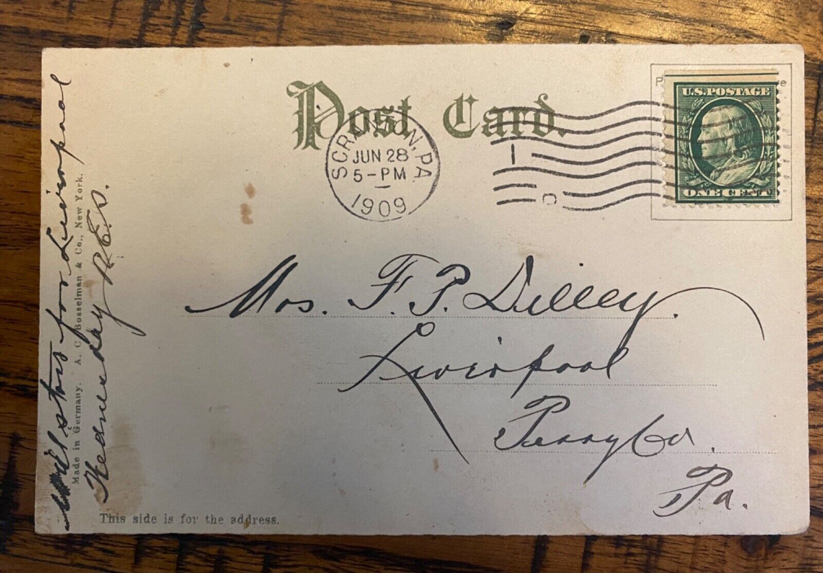 Antique Postcard Oxford Coal Breaker Pennsylvania 1909 Scranton PA POSTMARK