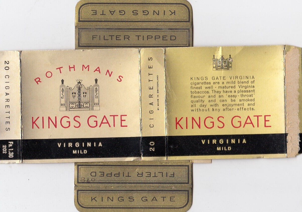 ROTHMANS KINGS GATE - UNITED KINGDOM empty cigarette pack packet slide