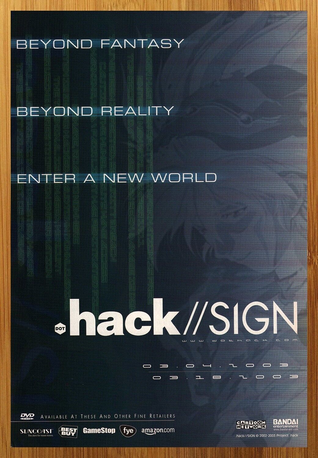 2002 Dot Hack .hack SIGN DVD Vintage Print Ad/Poster Official Anime Promo Art