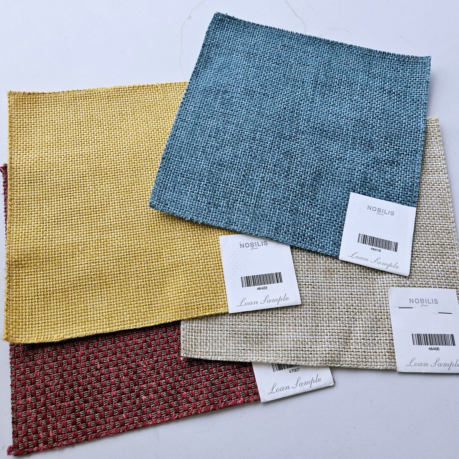 (4) VINT NOBILIS Fabric Remnants - WOVEN / TEXTURE - Assorted - ITALY & BELGIUM
