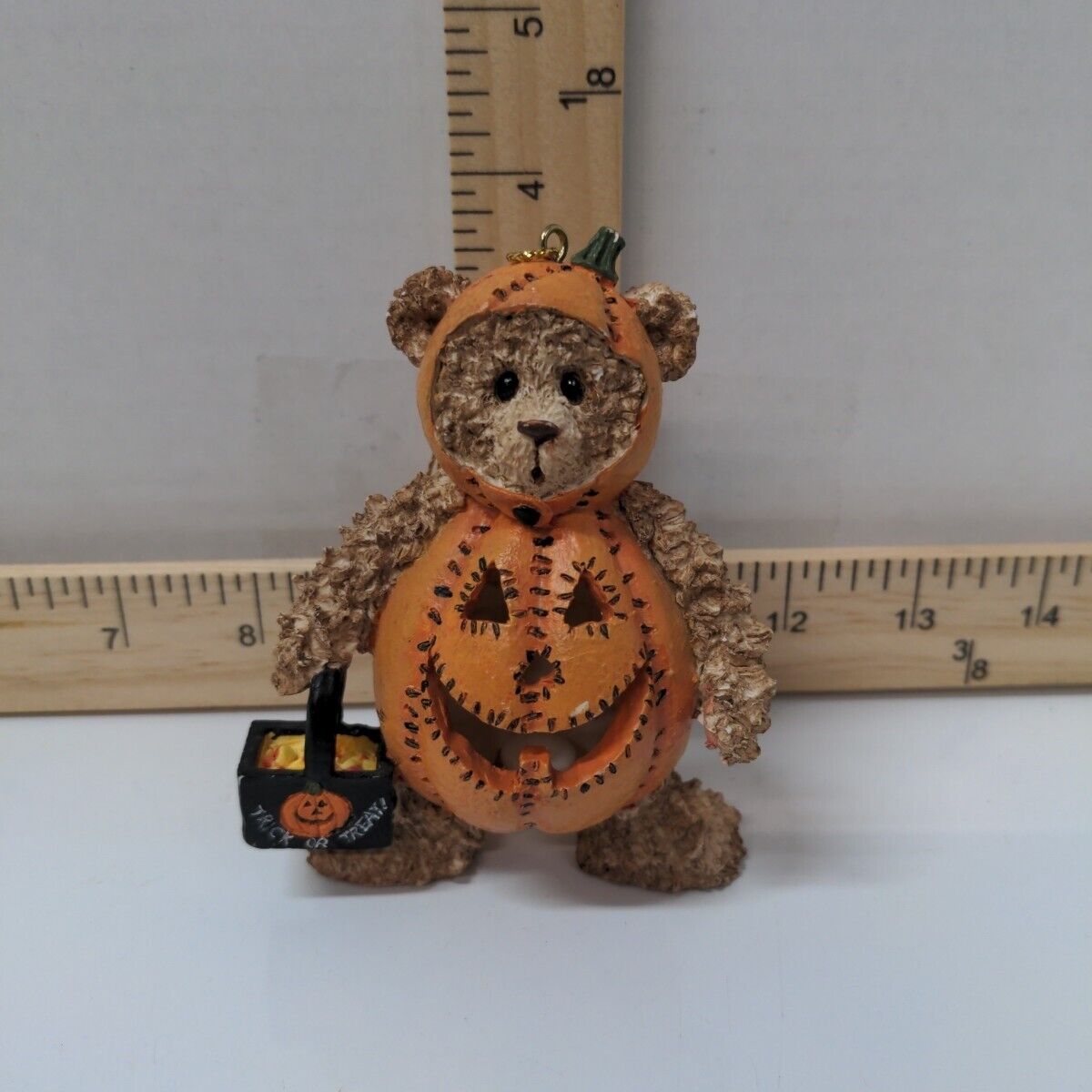 Vtg Halloween Teddy Bear Pumpkin 