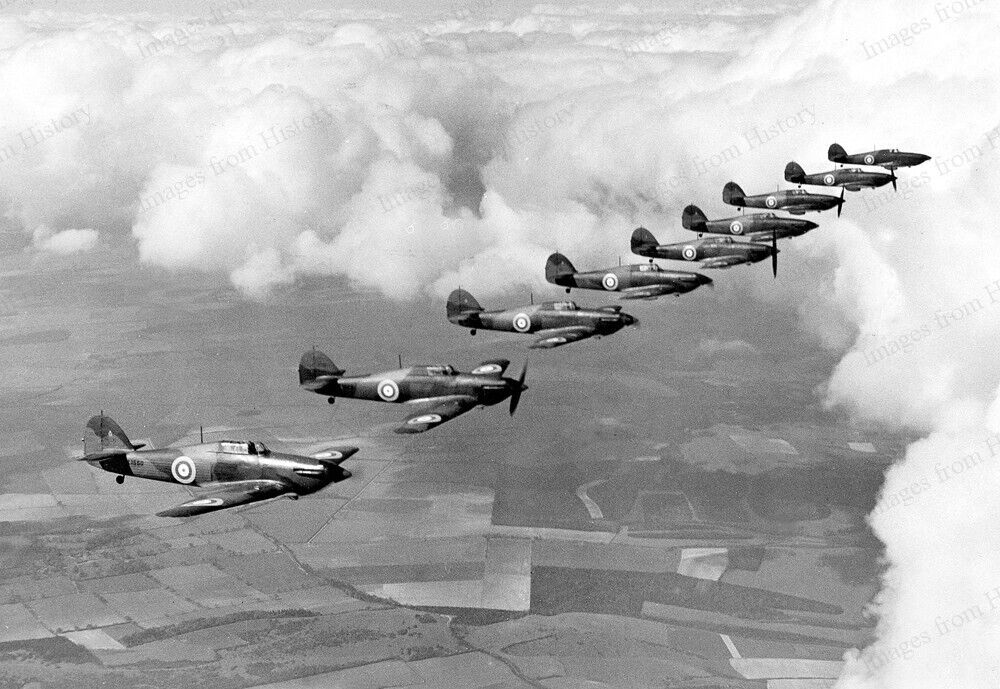 8x10 Print Battle of Britain WWII Hawker Hurricane Fighters on Patrol 1940 #BOB
