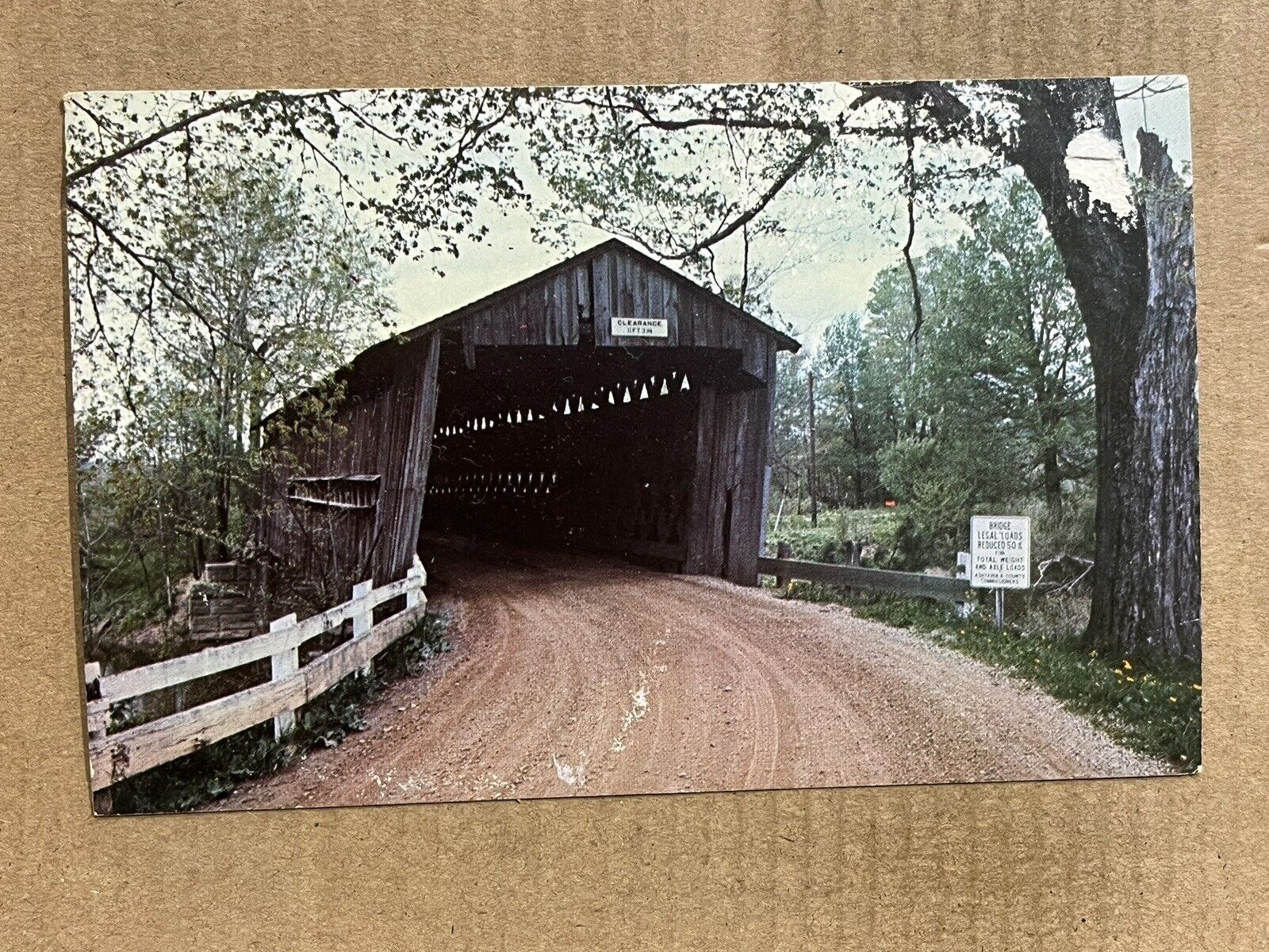 Postcard Ohio OH Ashtabula County Jefferson Township Mill Creek Covered Bridge