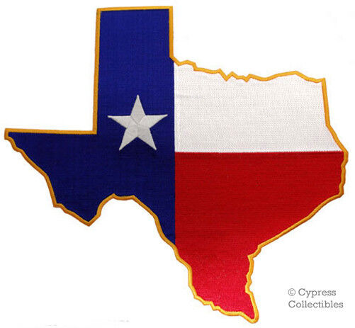 TEXAS STATE FLAG PATCH LARGE EMBROIDERED IRON-ON EMBLEM LONE STAR REPUBLIC BIG